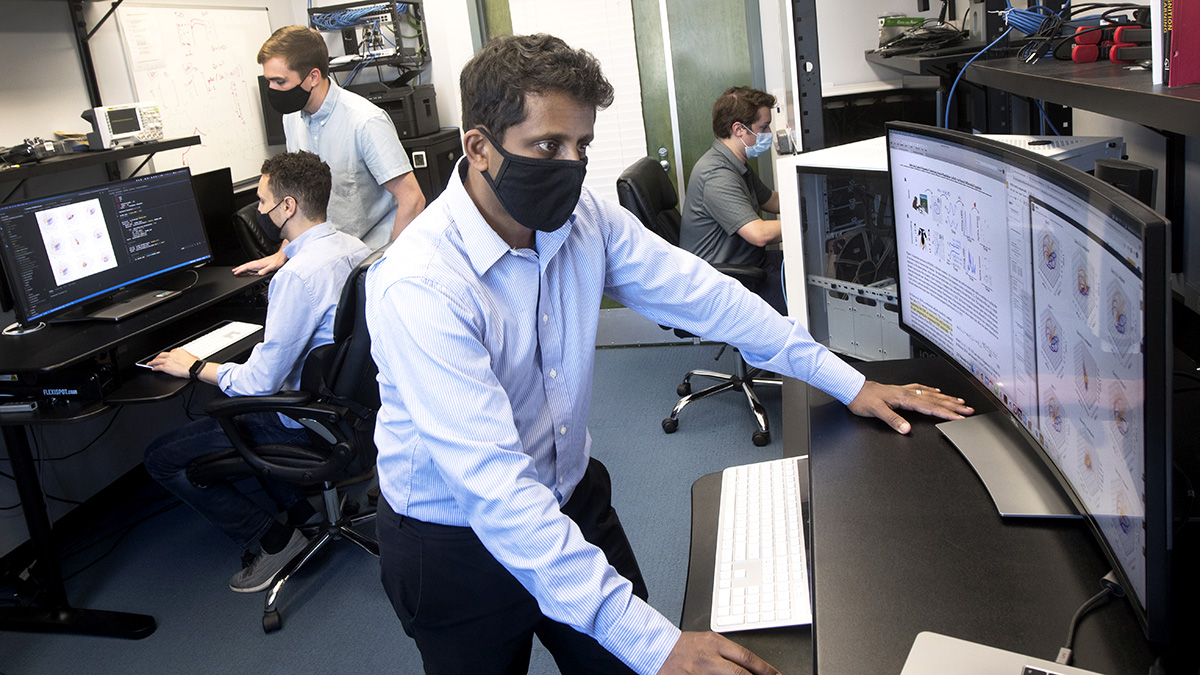 Chethan Pandarinath has won a Director's New Innovator Award from the National Institutes of Health to use artificial intelligence tools to create brain-machine interfaces that function with unprecedented speed and accuracy, decoding in real-time what the brain is the telling the body to do. The aim is to reconnect the brain and body for patients paralyzed from strokes, spinal cord injuries, or ALS — amyotrophic lateral sclerosis, or Lou Gehrig’s disease. (Photo: Jack Kearse)